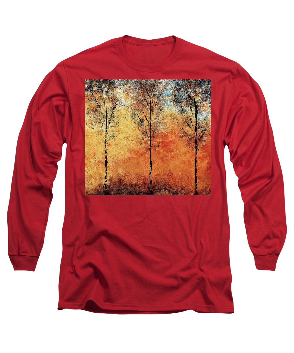 Hot Long Sleeve T-Shirt featuring the painting Hot Hillside by Linda Bailey
