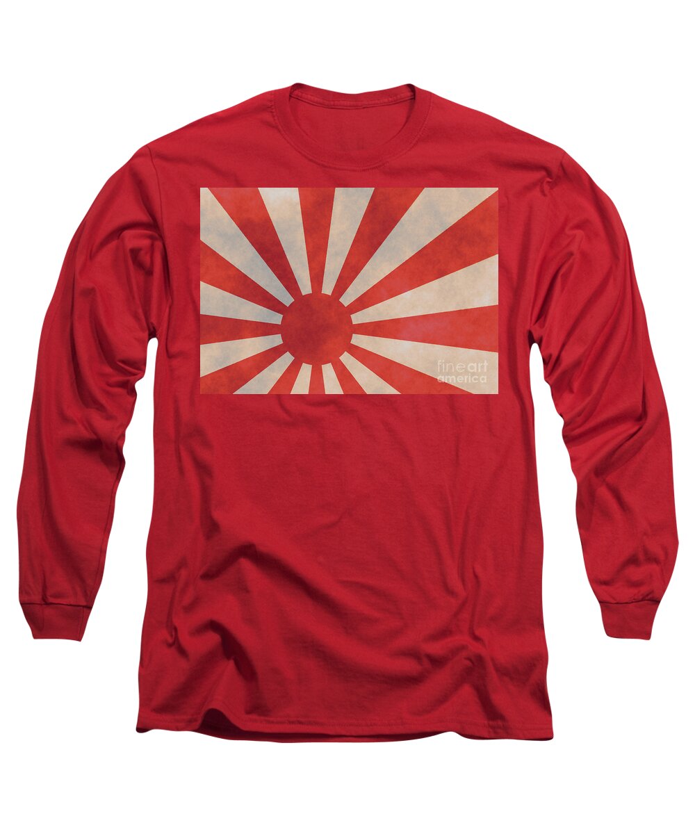 Japanese Long Sleeve T-Shirt featuring the digital art Japanese Rising Sun by Amanda Mohler