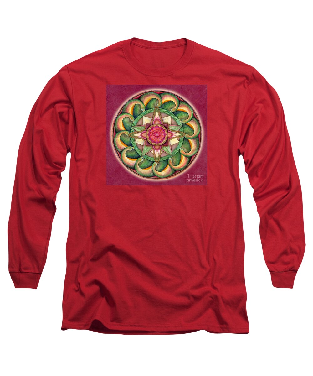 Mandala Art Long Sleeve T-Shirt featuring the painting Jewel of the Heart Mandala by Jo Thomas Blaine