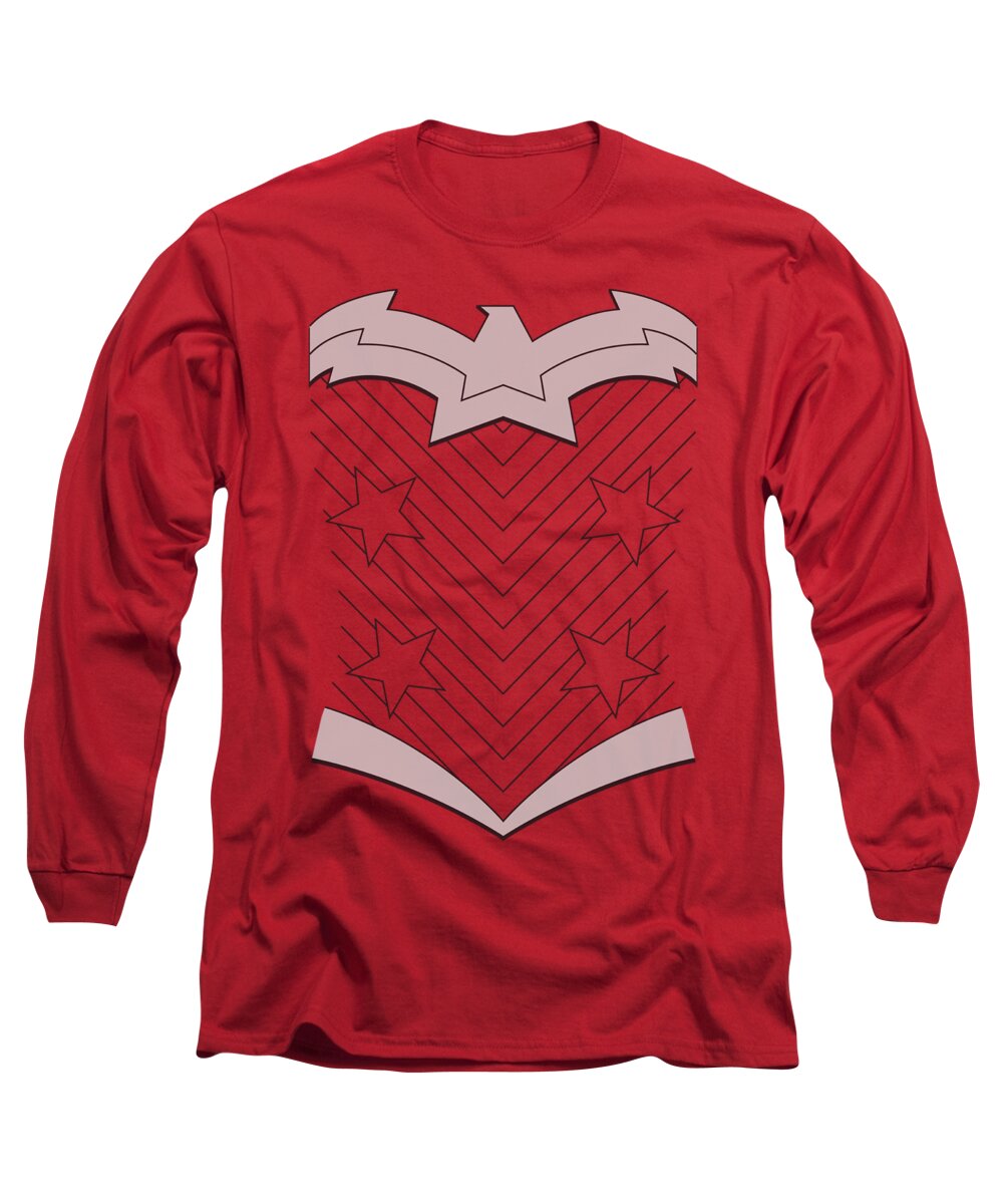 Justice League Of America Long Sleeve T-Shirt featuring the digital art Jla - New Ww Costume by Brand A