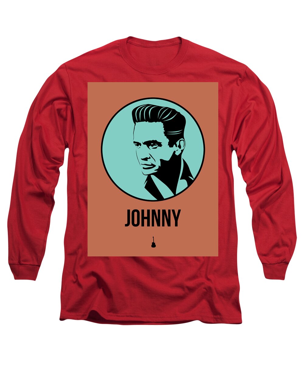 Music Long Sleeve T-Shirt featuring the digital art Johnny Poster 1 by Naxart Studio