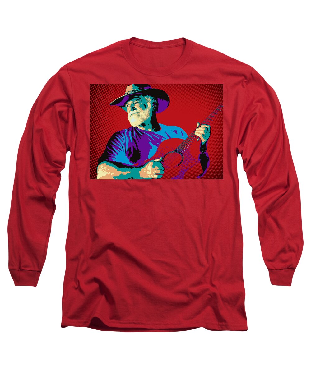 Guitar Long Sleeve T-Shirt featuring the photograph Jack Pop Art by Daniel George