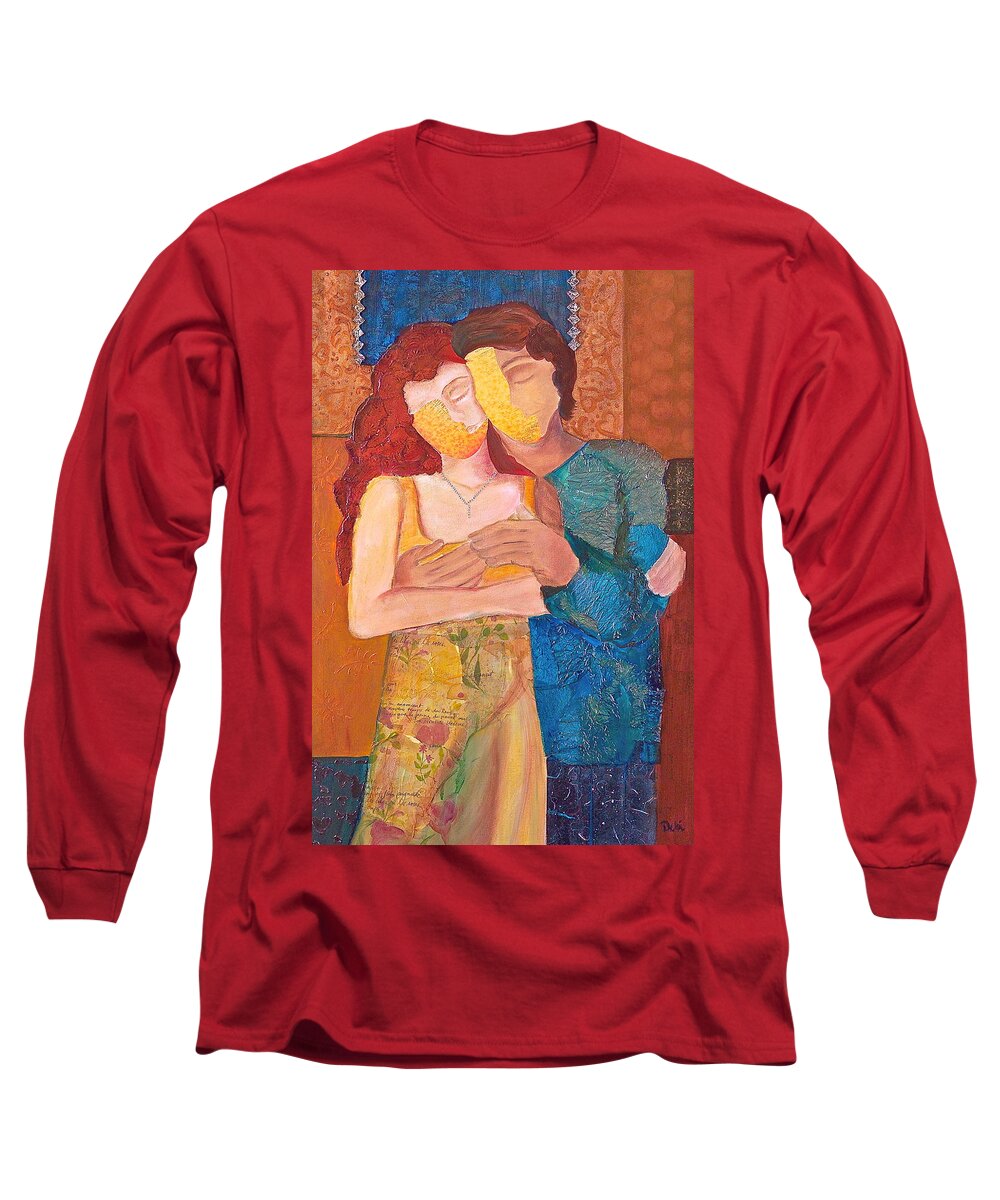 Man Long Sleeve T-Shirt featuring the painting Man and Woman by Debi Starr
