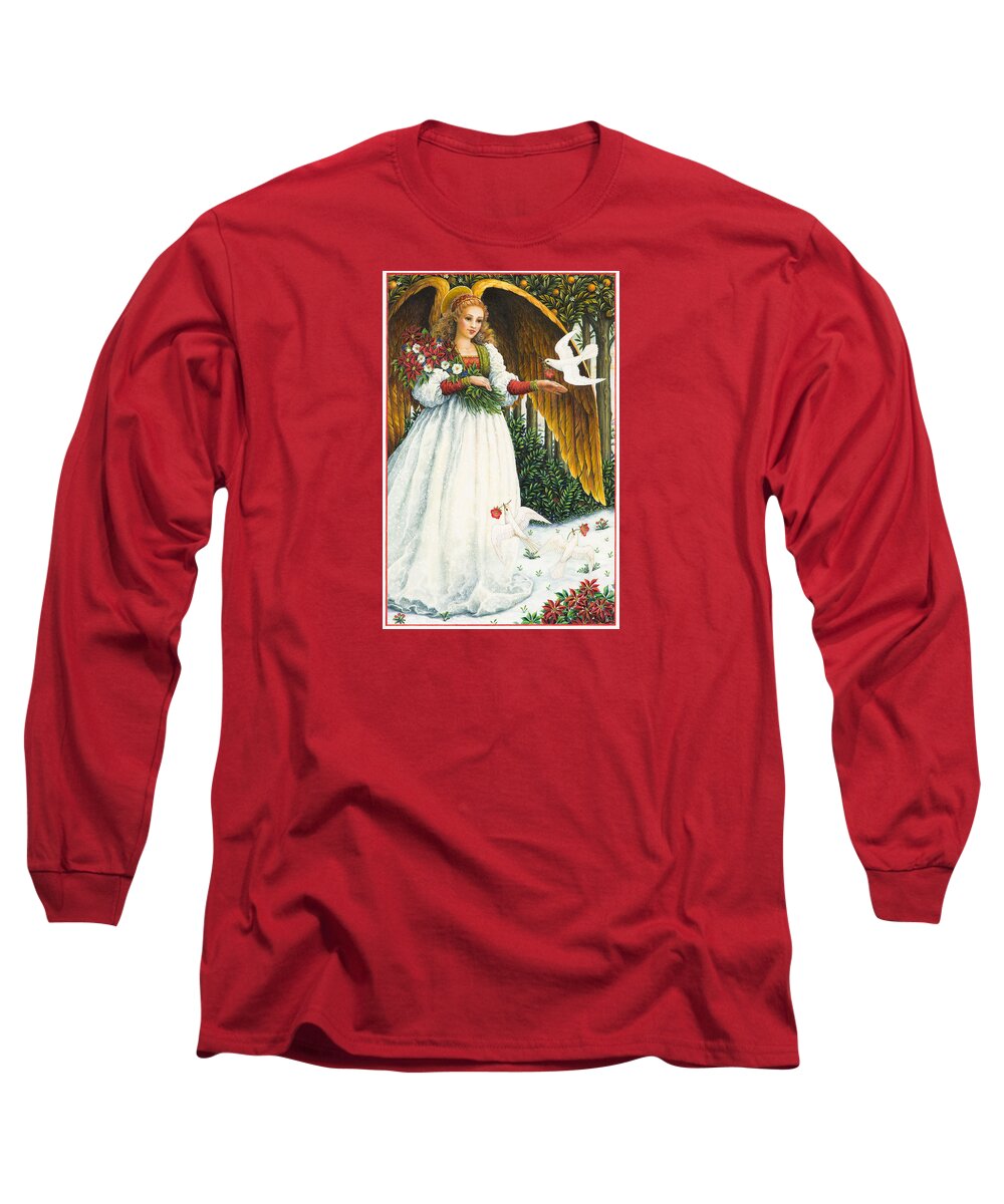 Angel Long Sleeve T-Shirt featuring the painting Messengers of Peace by Lynn Bywaters