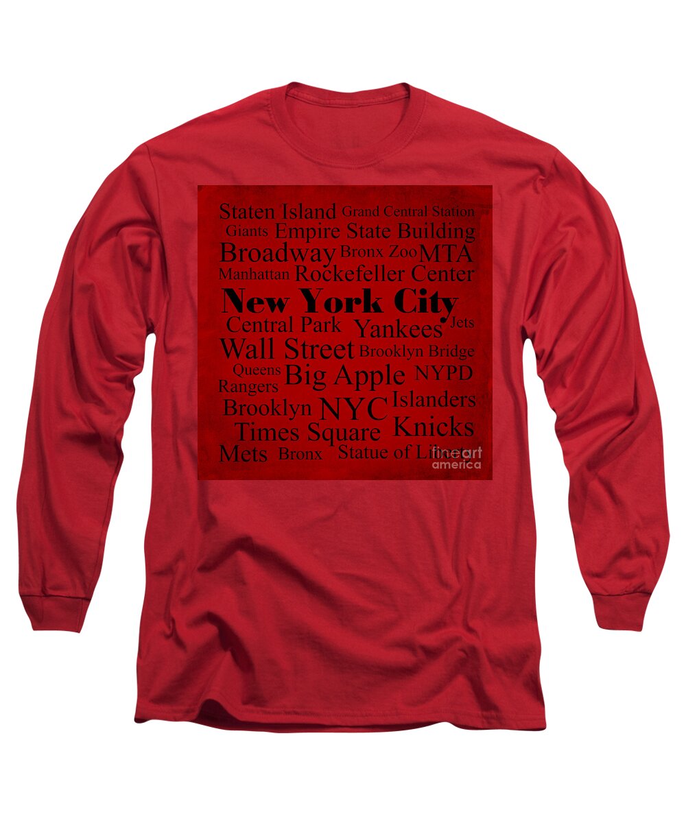New York City Long Sleeve T-Shirt by Denyse and Laura Design Studio - Pixels