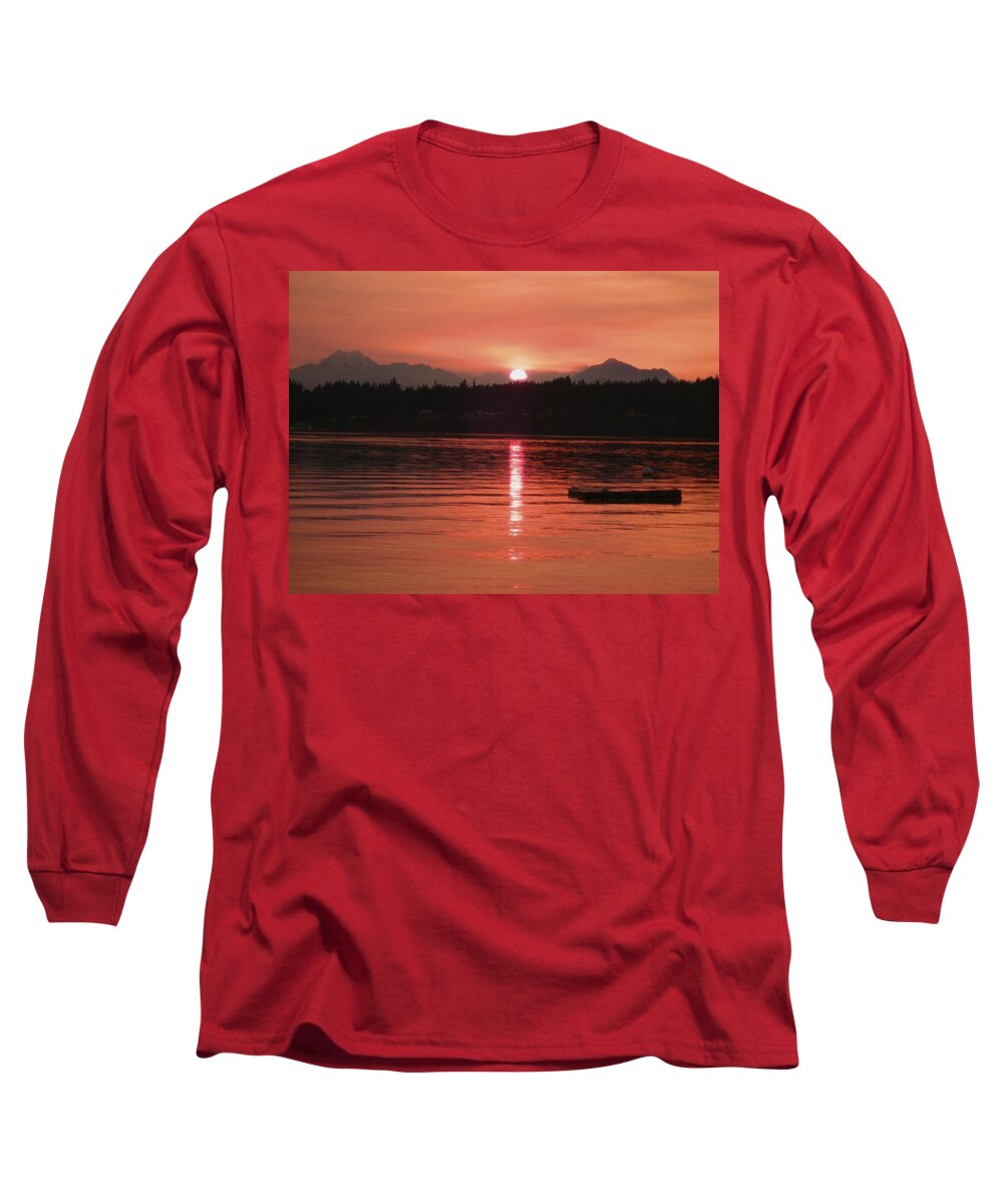 Peachy Long Sleeve T-Shirt featuring the photograph Our Beach At Sunset by Kym Backland