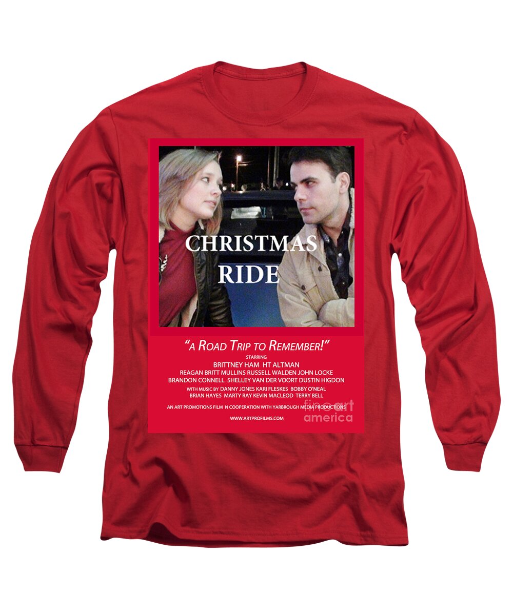 Movie Posters Long Sleeve T-Shirt featuring the digital art Red Christmas Ride Poster by Karen Francis
