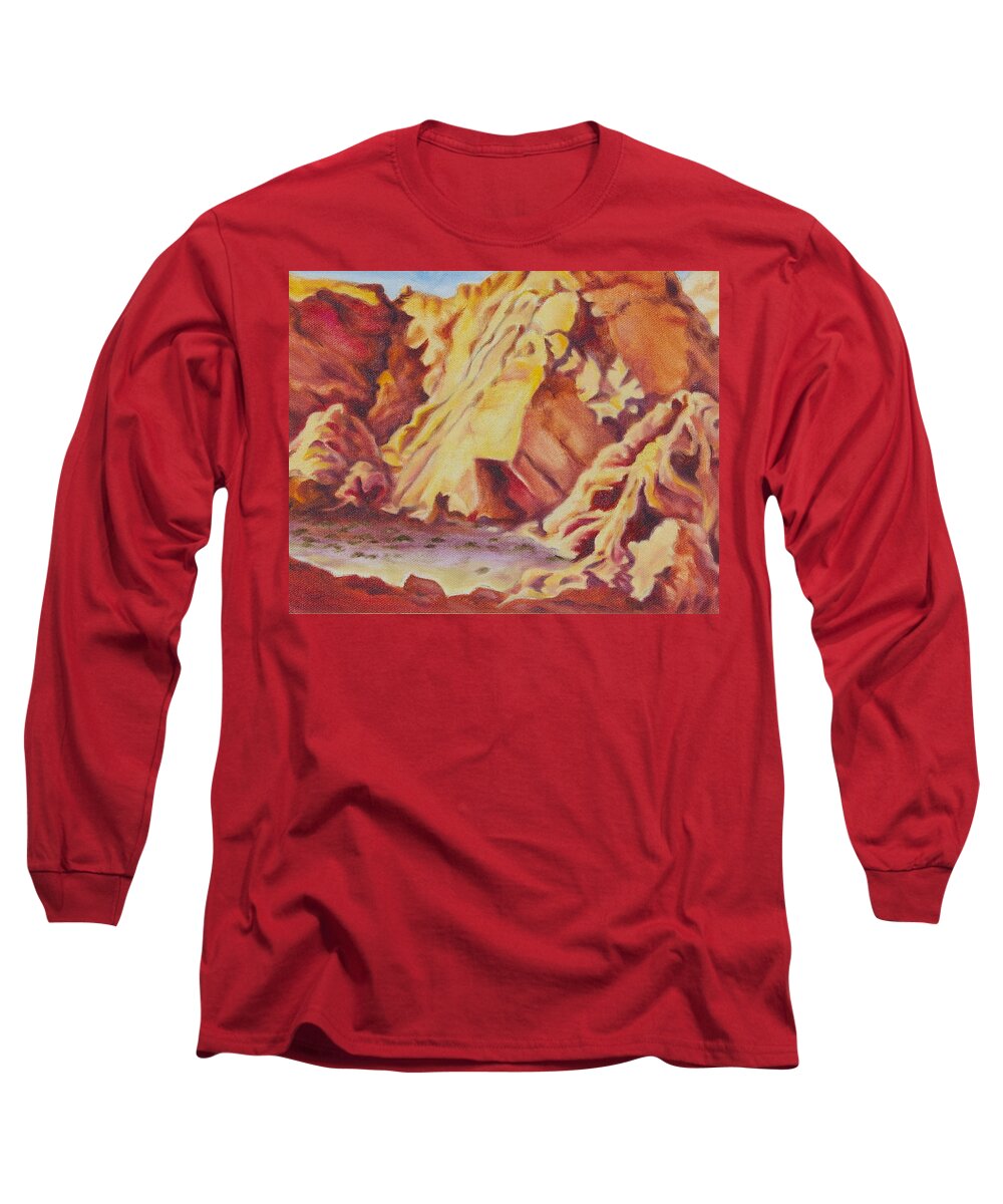 Southwest Rock Formation Long Sleeve T-Shirt featuring the painting Red Rocks by Michele Myers