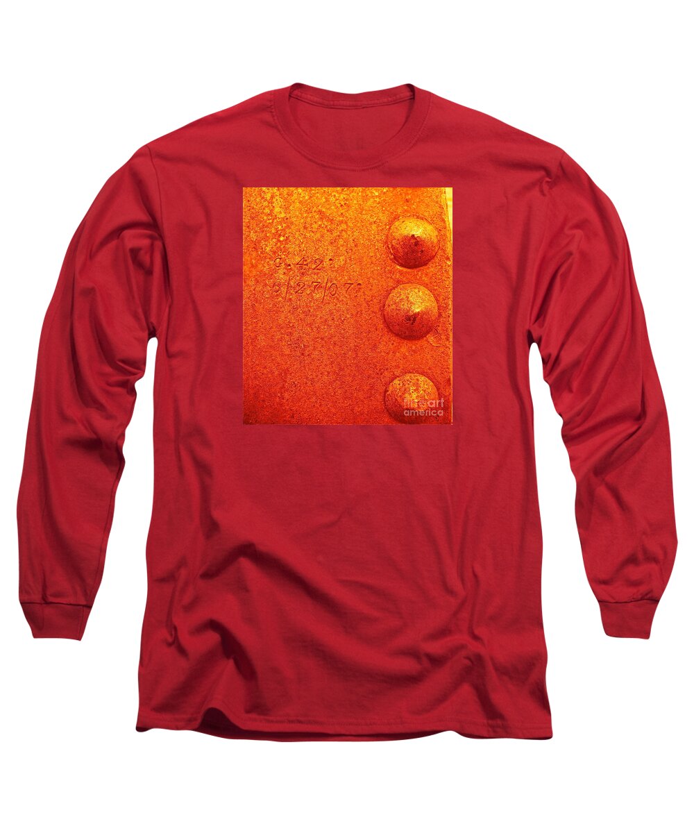 Metal Long Sleeve T-Shirt featuring the photograph Rivets by Linda Bianic