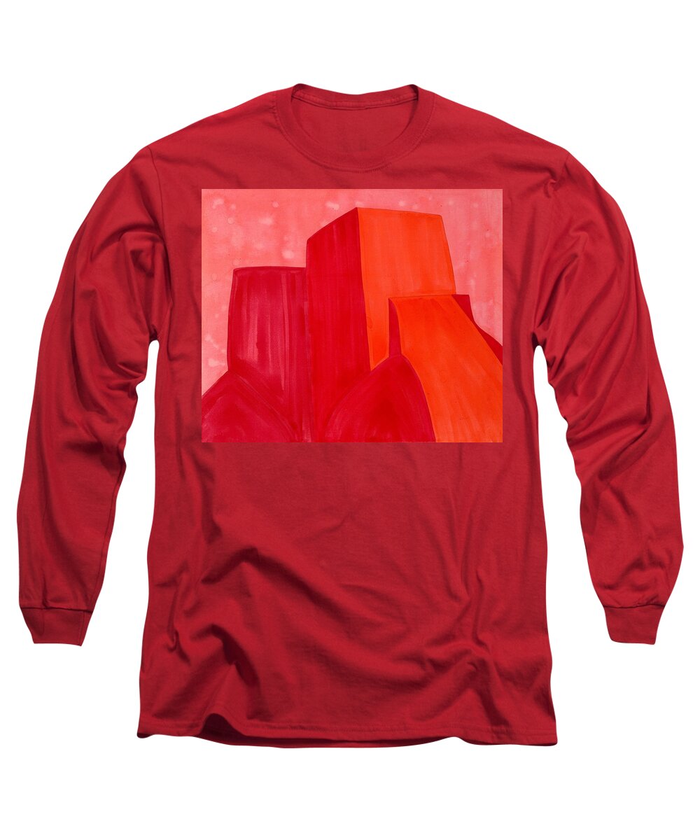 Painting Long Sleeve T-Shirt featuring the painting Saint Francis Church original painting by Sol Luckman