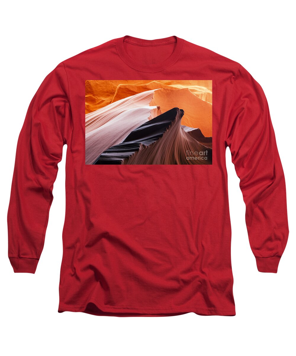 Lower Antelope Slot Canyon Long Sleeve T-Shirt featuring the photograph Slot Canyon Swirl by Bob Phillips