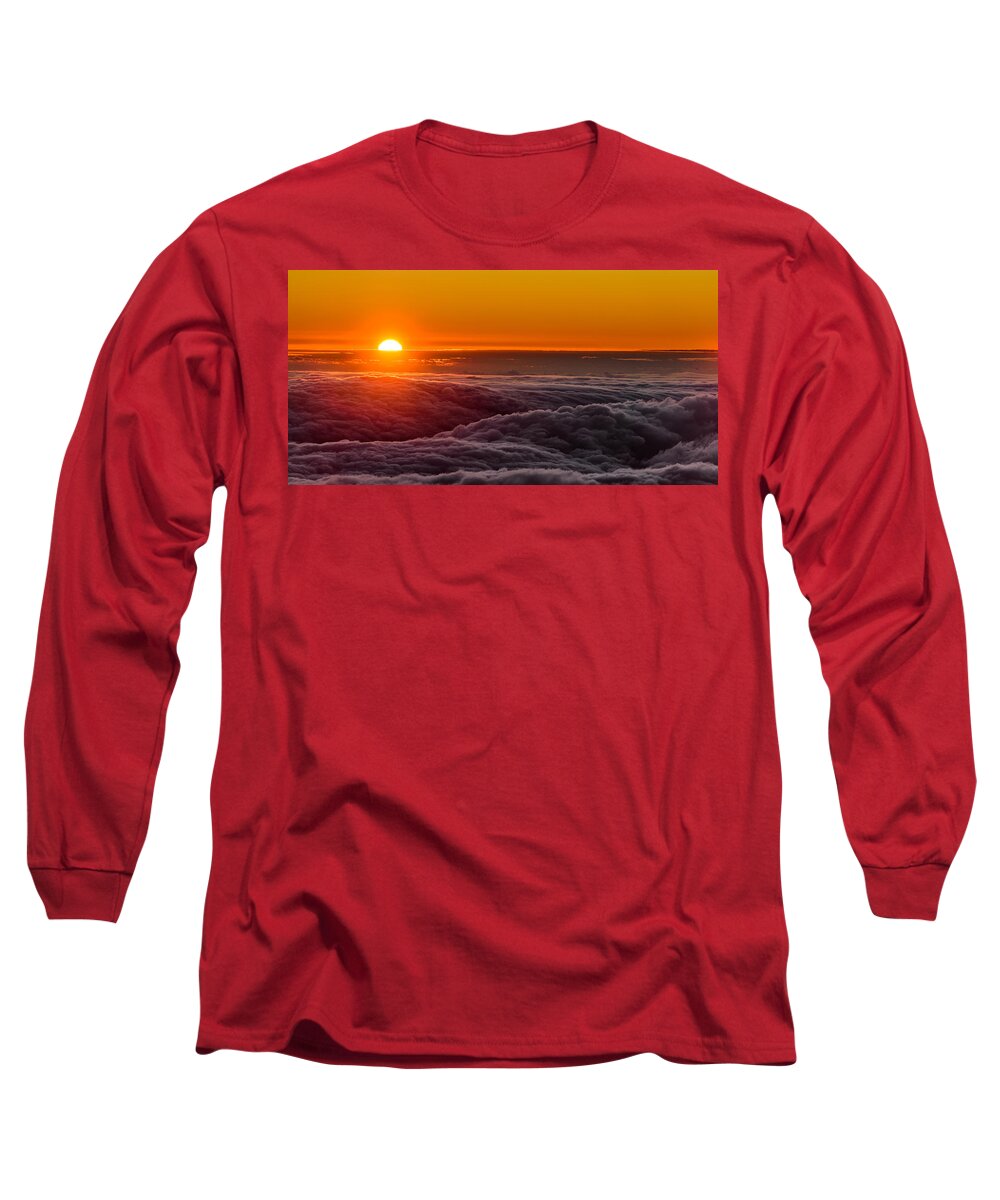 Big Island Long Sleeve T-Shirt featuring the photograph Sunset on Cloud City 1 by Jason Chu