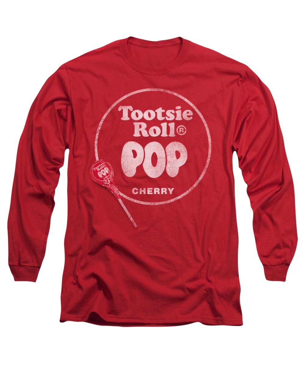 Tootsie Roll Long Sleeve T-Shirt featuring the digital art Tootsie Roll - Tootsie Roll Pop Logo by Brand A