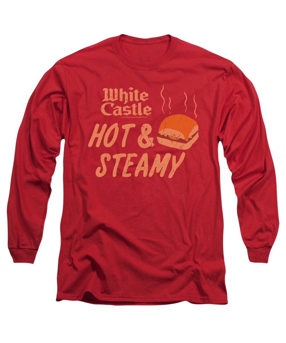 White Castle Long Sleeve T-Shirt featuring the digital art White Castle - Hot And Steamy by Brand A