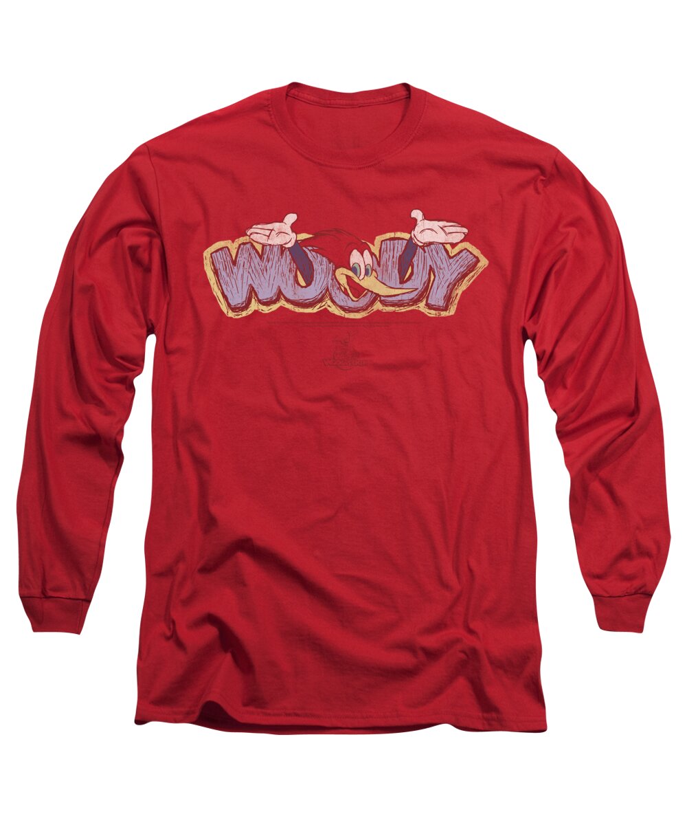 Woody The Woodpecker Long Sleeve T-Shirt featuring the digital art Woody Woodpecker - Sketchy Bird by Brand A