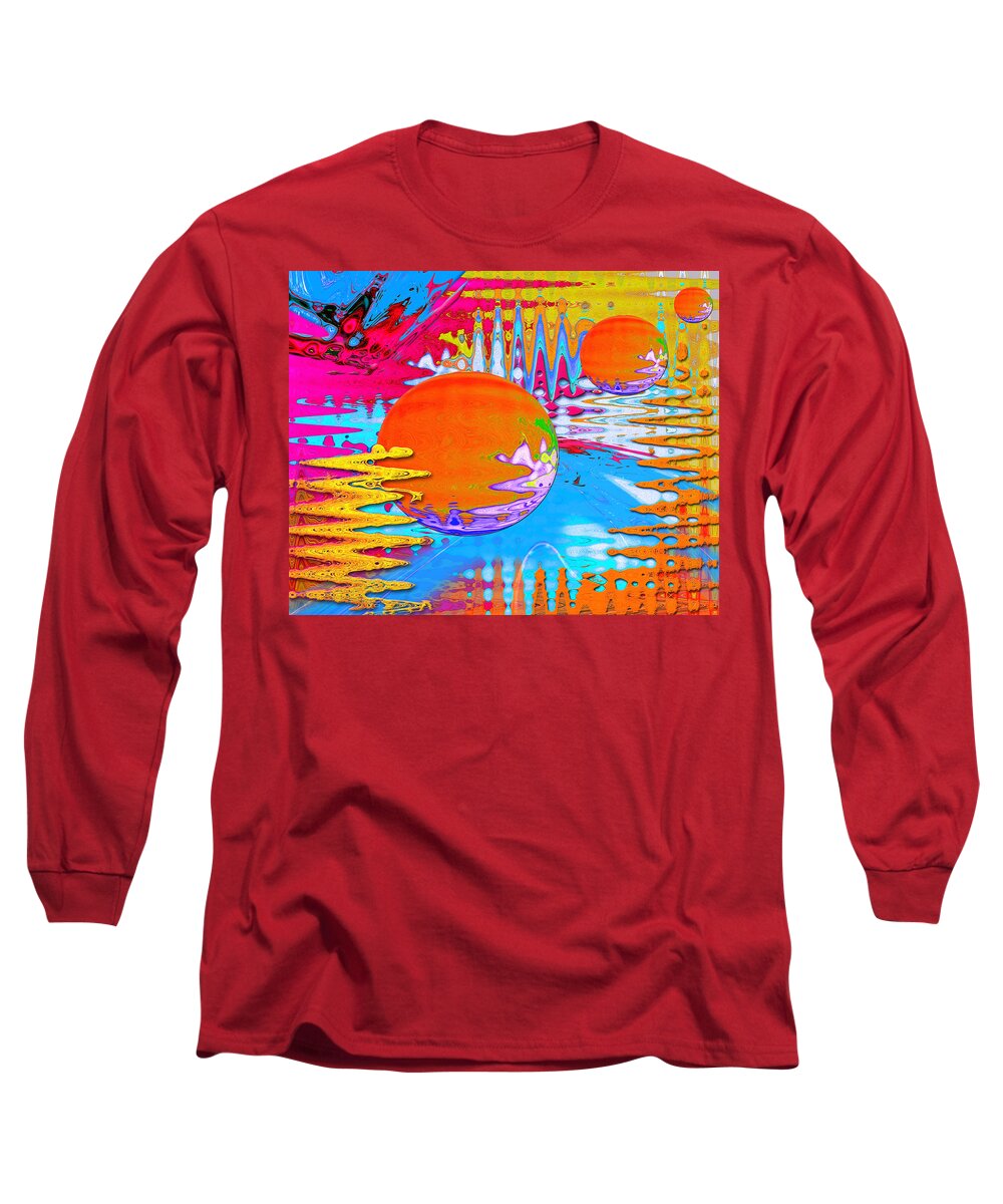 Worlds Apart Long Sleeve T-Shirt featuring the mixed media Worlds Apart by Carl Hunter