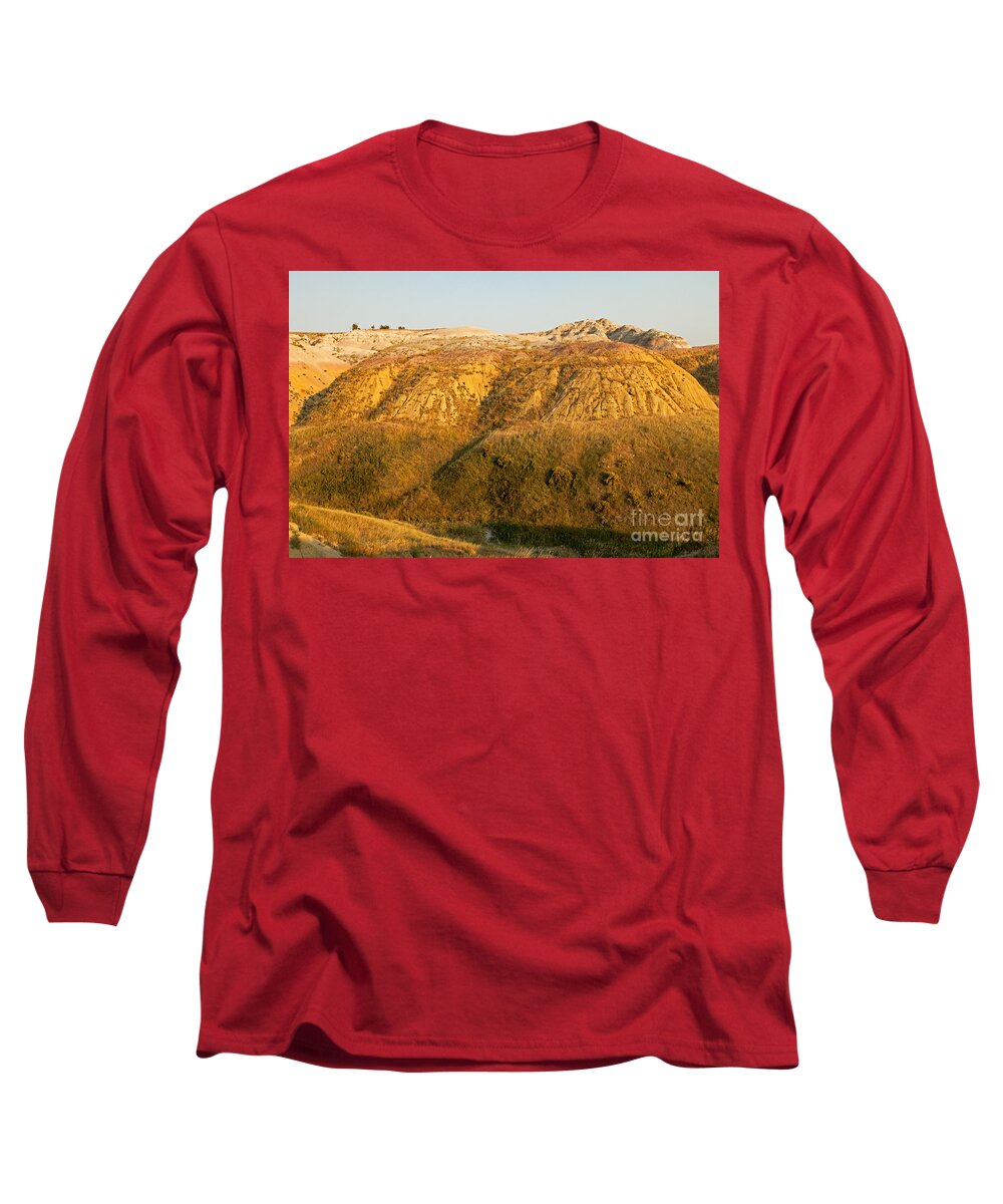 Afternoon Long Sleeve T-Shirt featuring the photograph Yellow Mounds Overlook Badlands National Park by Fred Stearns