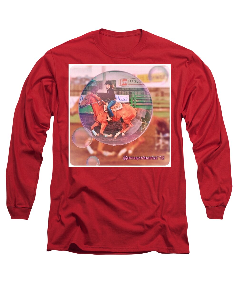 Fotorus Long Sleeve T-Shirt featuring the photograph Amazing Levitating Horse by Anna Porter
