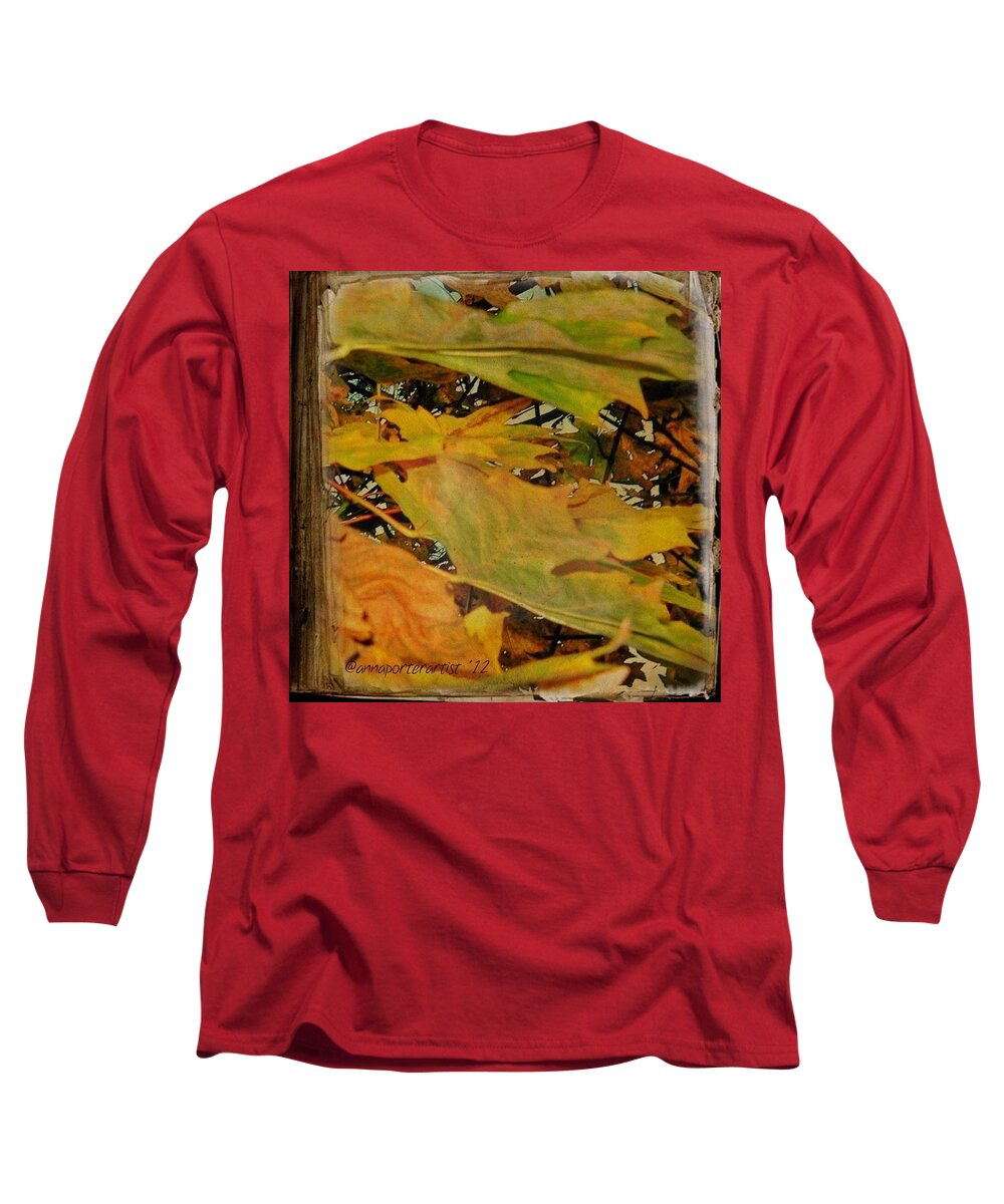 Fall Color Long Sleeve T-Shirt featuring the photograph Book Of Leaves by Anna Porter