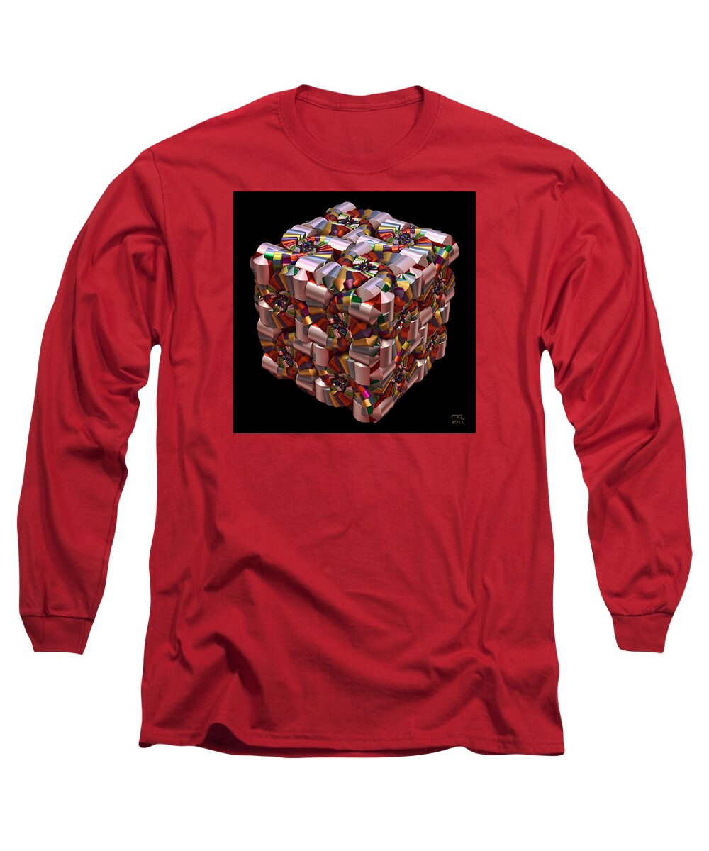 Computer Long Sleeve T-Shirt featuring the digital art Spiral Box I by Manny Lorenzo