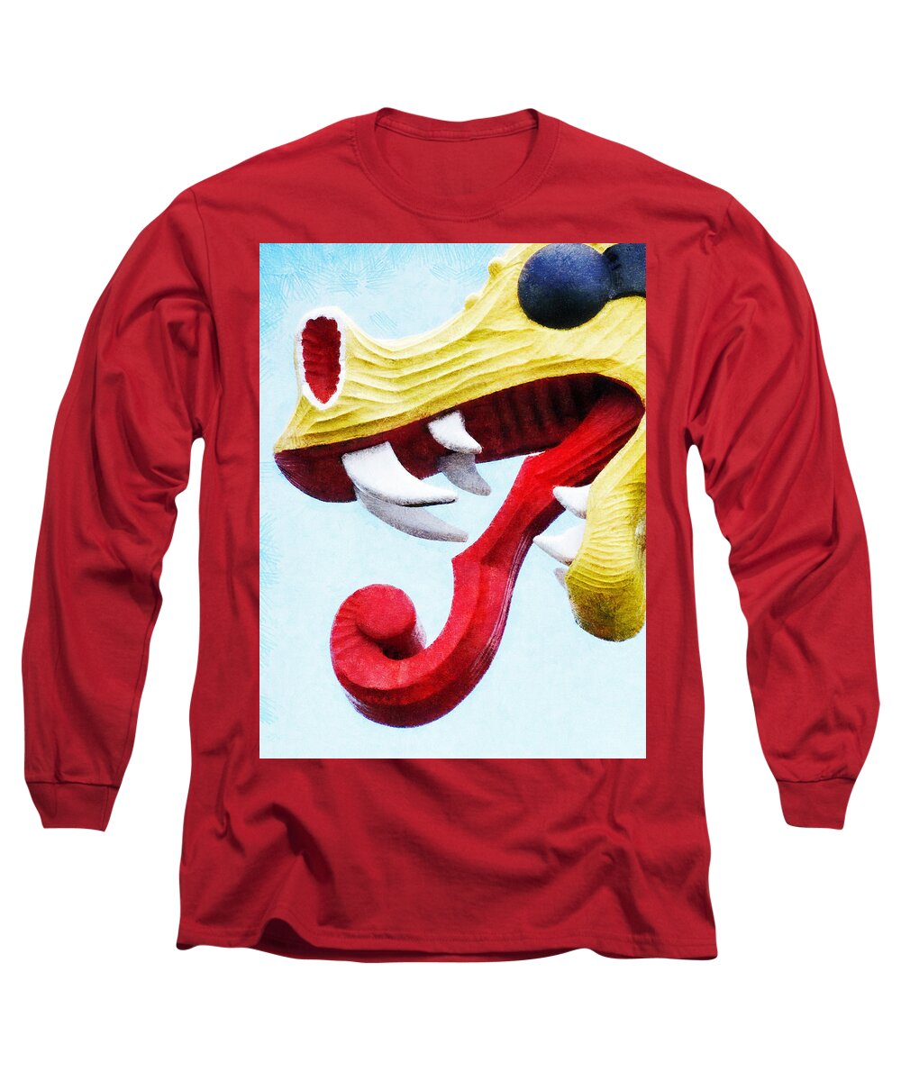 Hugin Long Sleeve T-Shirt featuring the photograph The Viking Dragon by Steve Taylor