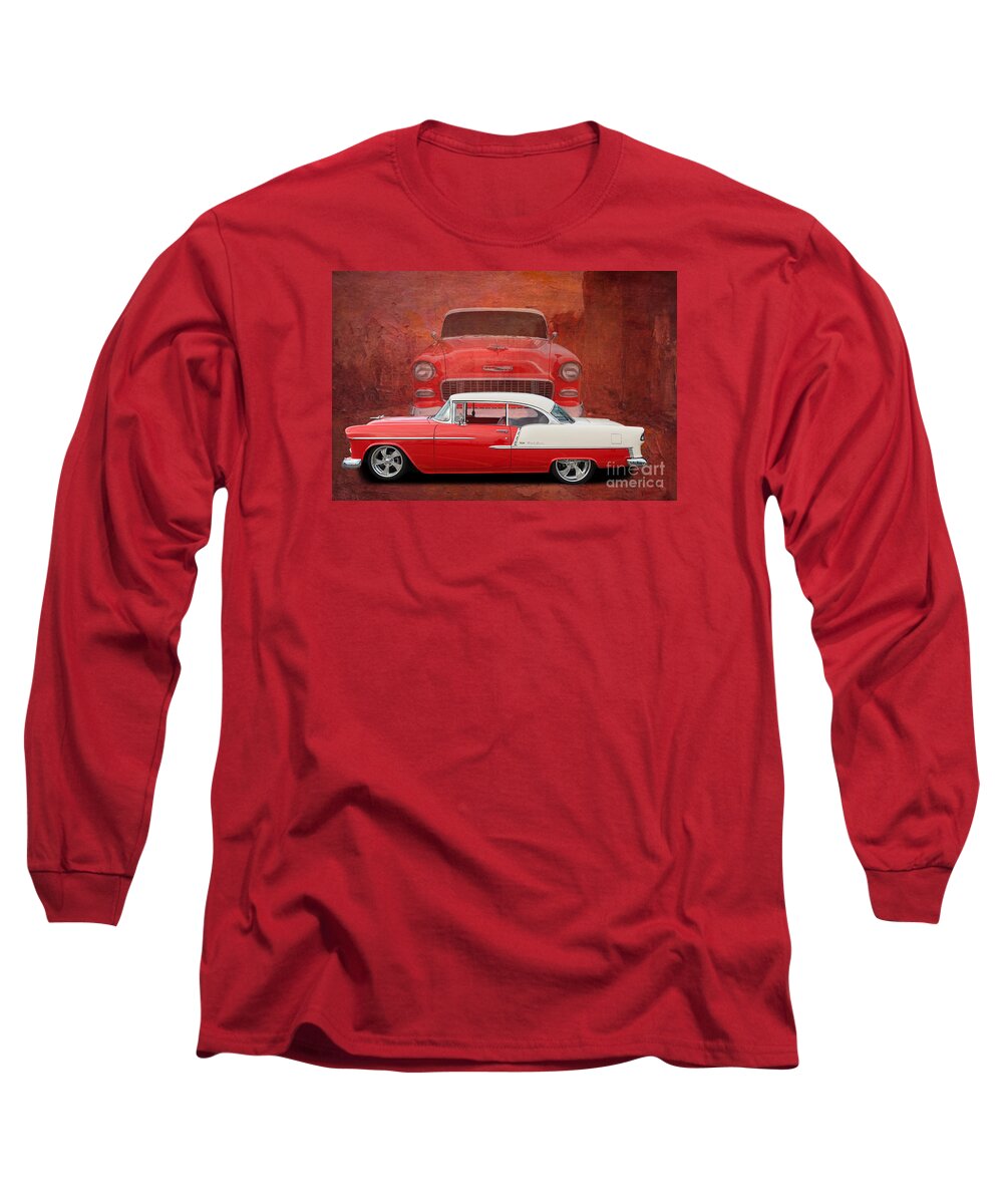 Auto Long Sleeve T-Shirt featuring the photograph 55 Chev beauty by Jim Hatch