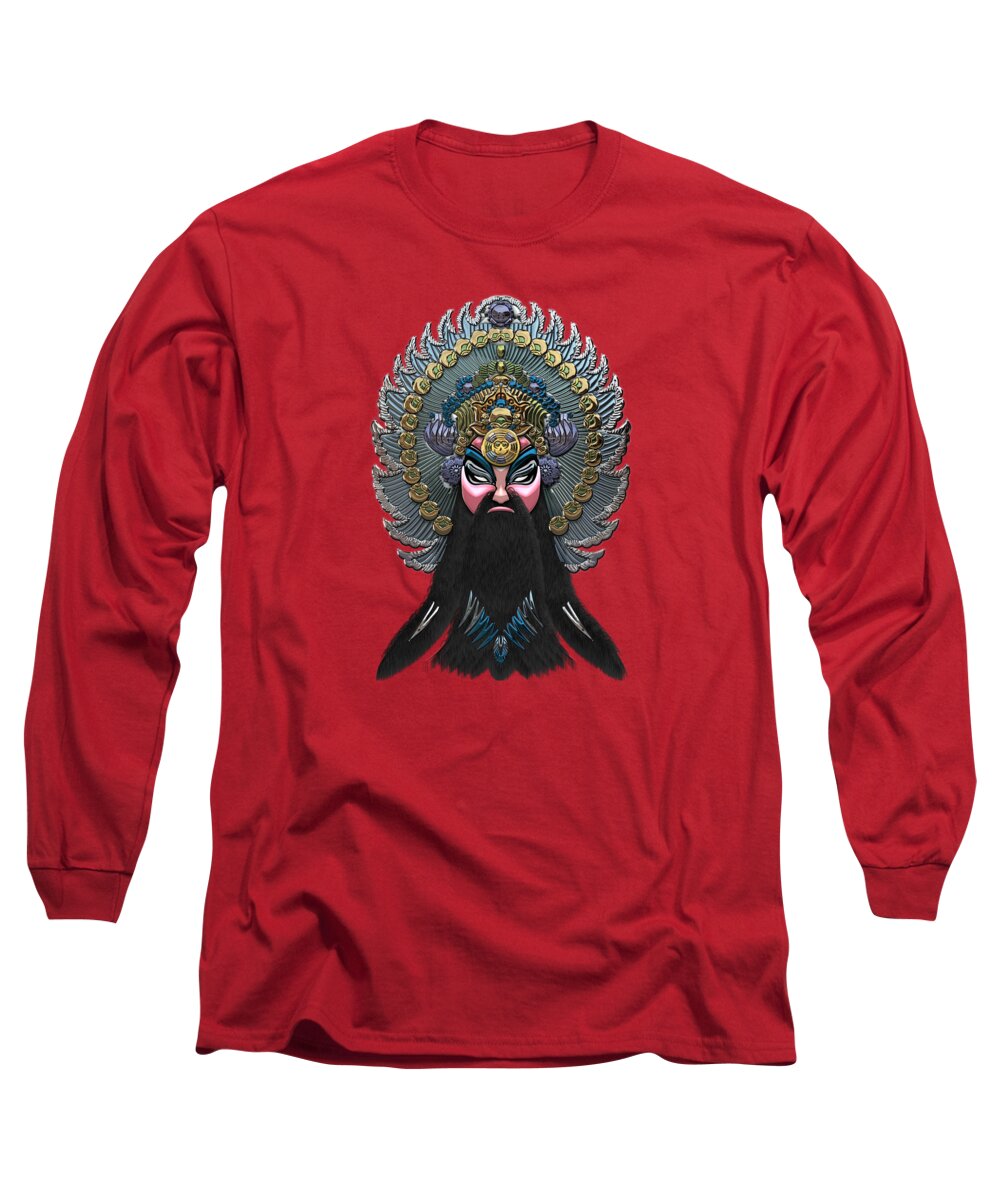 �treasures Of China� By Serge Averbukh Long Sleeve T-Shirt featuring the photograph Chinese Masks - Large Masks Series - The Emperor by Serge Averbukh