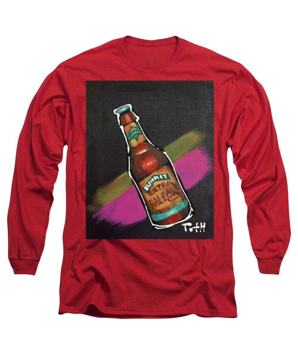Summit Long Sleeve T-Shirt featuring the painting Summit by Laura Toth