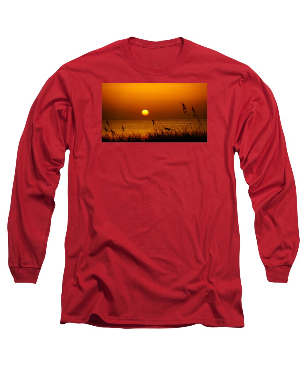 Sea Oats Long Sleeve T-Shirt featuring the photograph Sunrise Sea Oats #1 by Lawrence S Richardson Jr