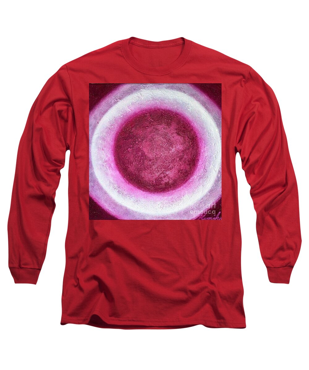 Sun Long Sleeve T-Shirt featuring the painting Sweet sunset #1 by Kumiko Mayer