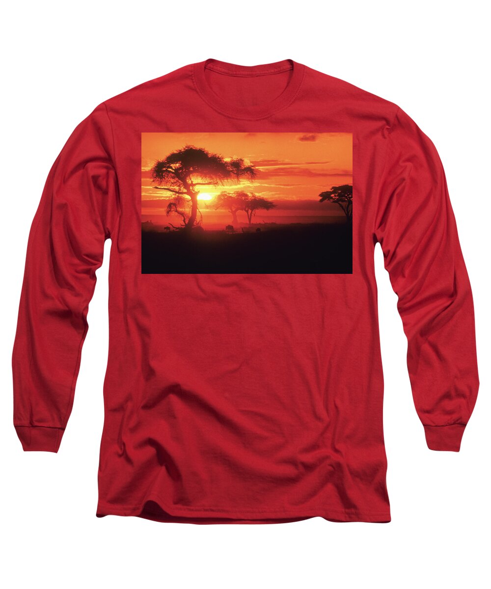 Africa Long Sleeve T-Shirt featuring the photograph African Sunrise #10 by Michele Burgess