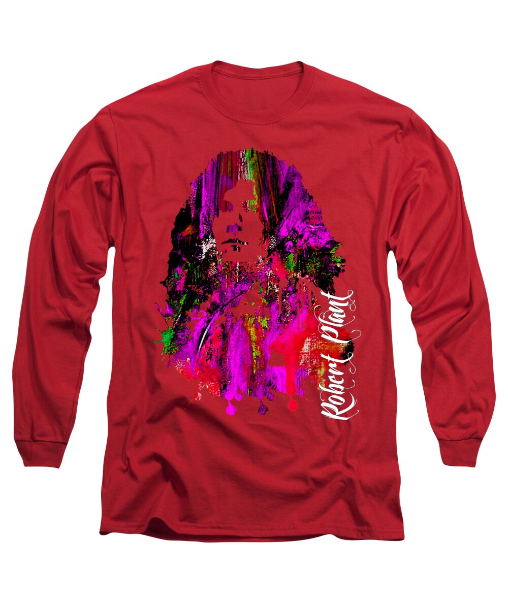 Led Zeppelin Long Sleeve T-Shirt featuring the mixed media Robert Plant Collection #16 by Marvin Blaine