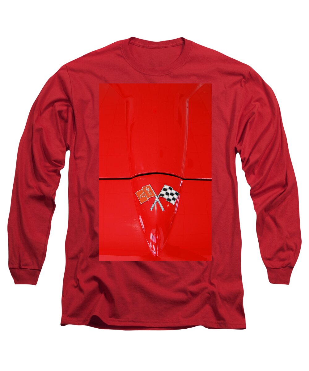 Front Hood Long Sleeve T-Shirt featuring the photograph 1965 Corvette Stingray by Allen Beatty