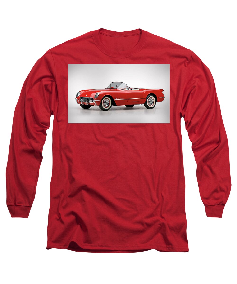 Chevrolet Corvette Long Sleeve T-Shirt featuring the digital art Chevrolet Corvette #7 by Super Lovely
