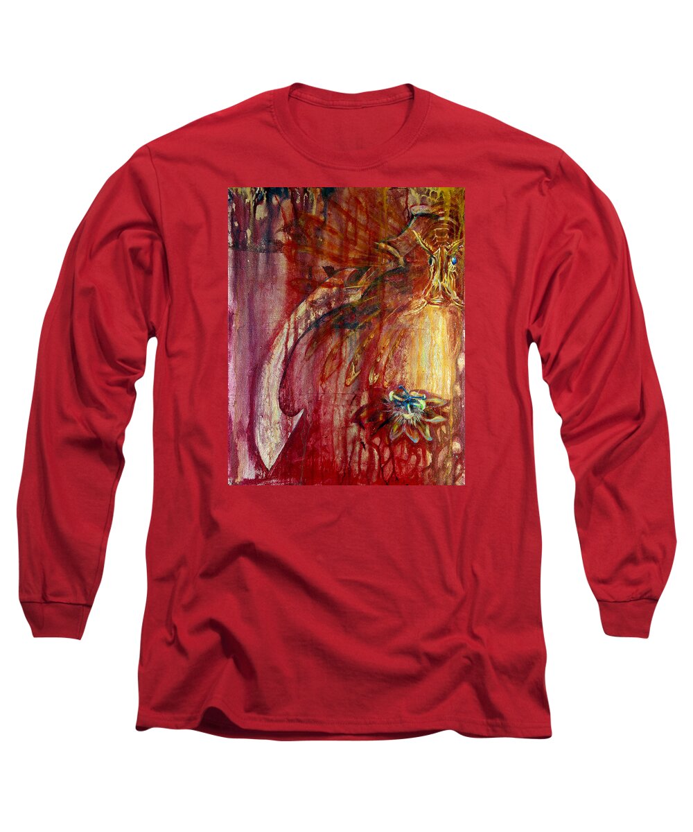 Florida Keys Long Sleeve T-Shirt featuring the painting Ace of Swords by Ashley Kujan