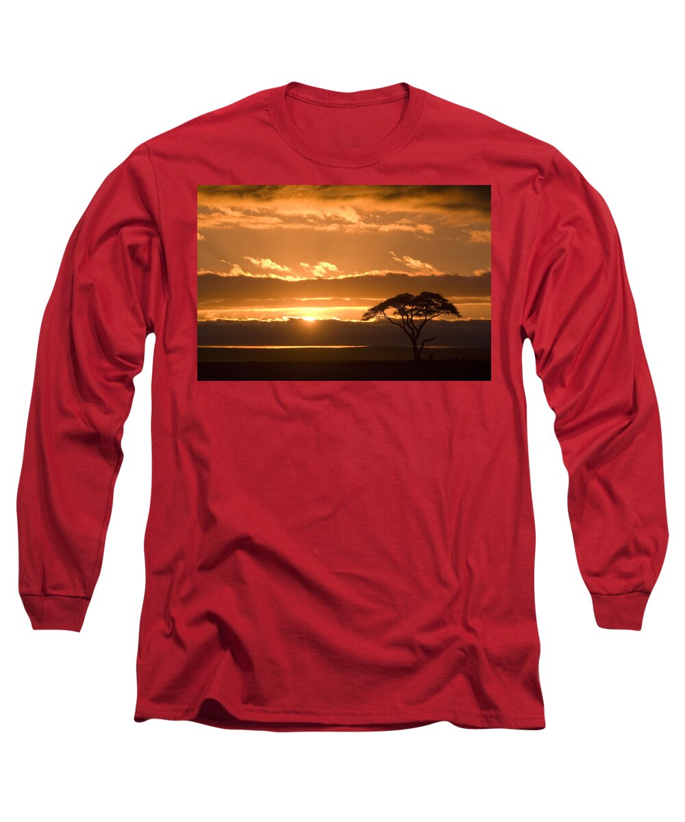 Africa Long Sleeve T-Shirt featuring the photograph African Sunrise by Michele Burgess