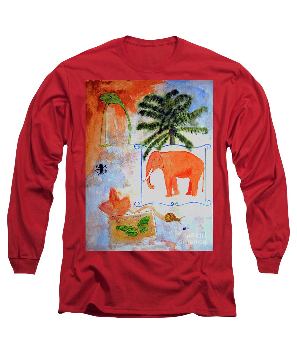 Animal Long Sleeve T-Shirt featuring the painting All Creatures Great and Small by Sandy McIntire
