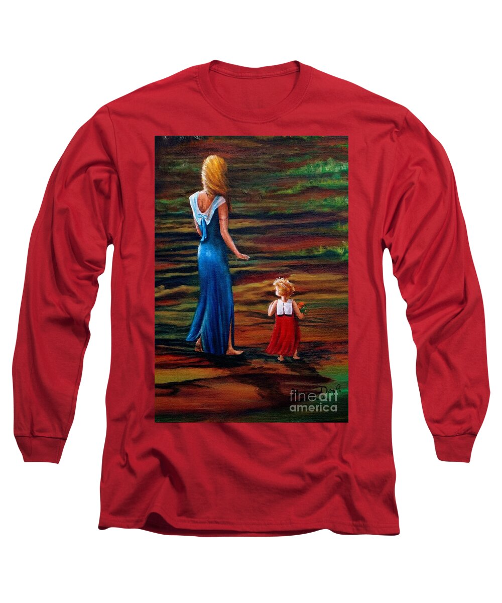Figurative Long Sleeve T-Shirt featuring the painting An Evening Walk by Georgia Doyle