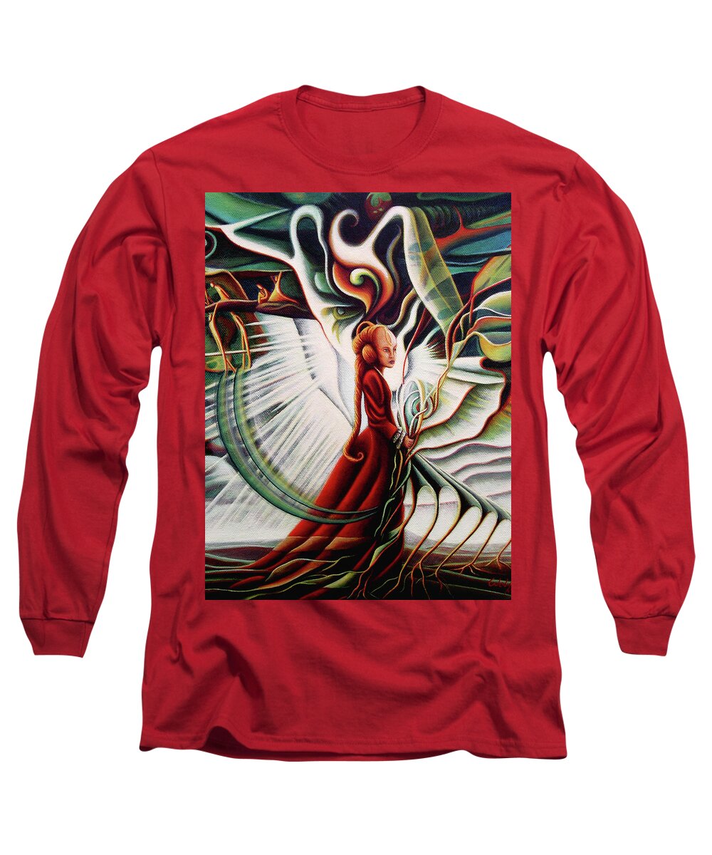 Spiritual Long Sleeve T-Shirt featuring the painting Anastelle by Nad Wolinska