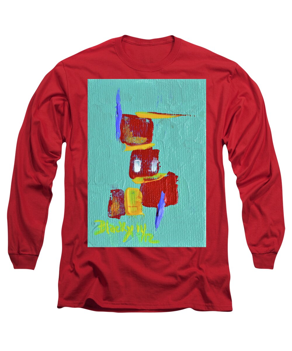 Abstract Long Sleeve T-Shirt featuring the painting Apartment Living by Donna Blackhall