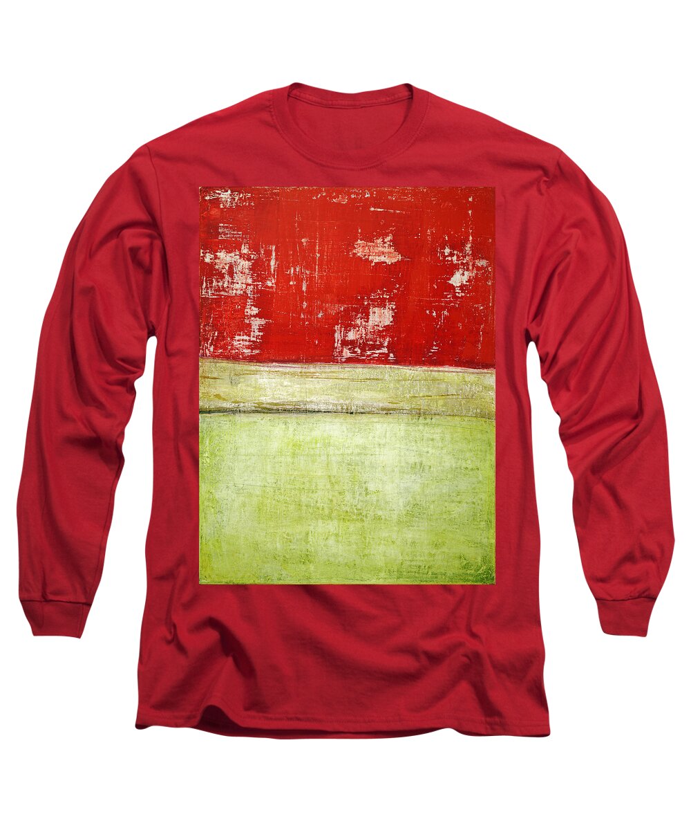 Abstract Prints Long Sleeve T-Shirt featuring the painting Art Print Rotgelb by Harry Gruenert