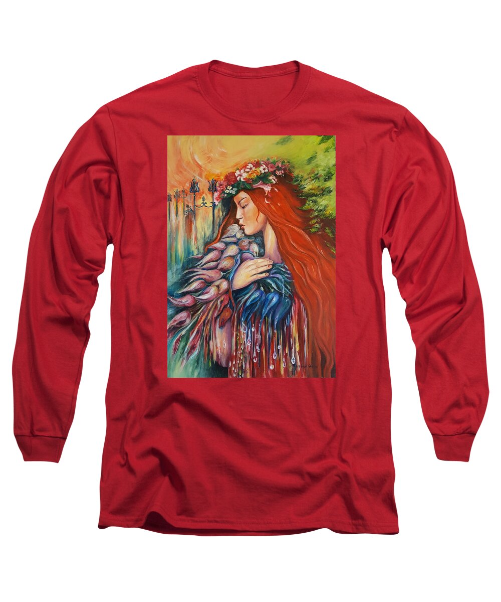 Autumn Long Sleeve T-Shirt featuring the painting Autumn by Rita Fetisov
