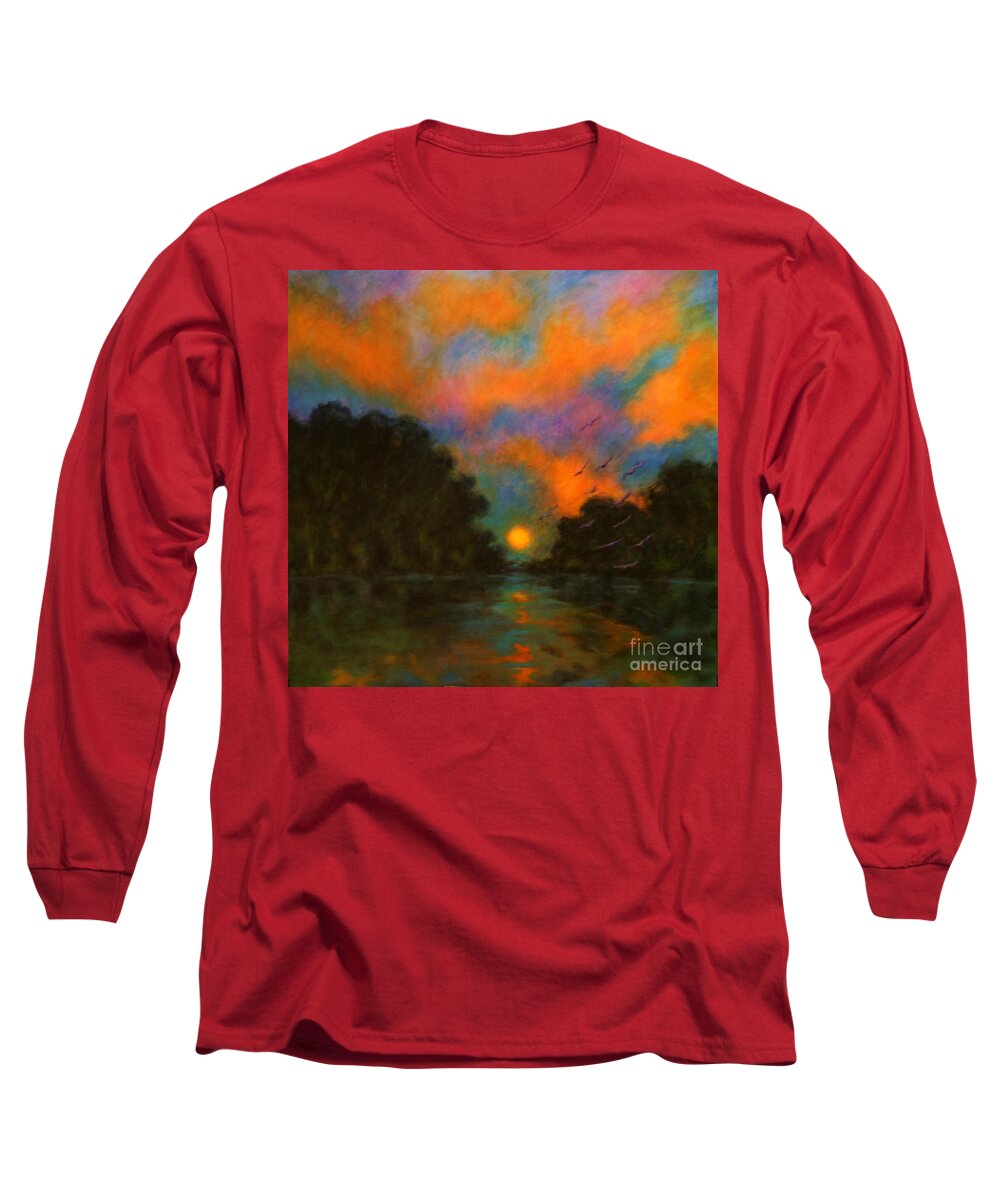Landscape Long Sleeve T-Shirt featuring the painting Awaken the Dream by Alison Caltrider