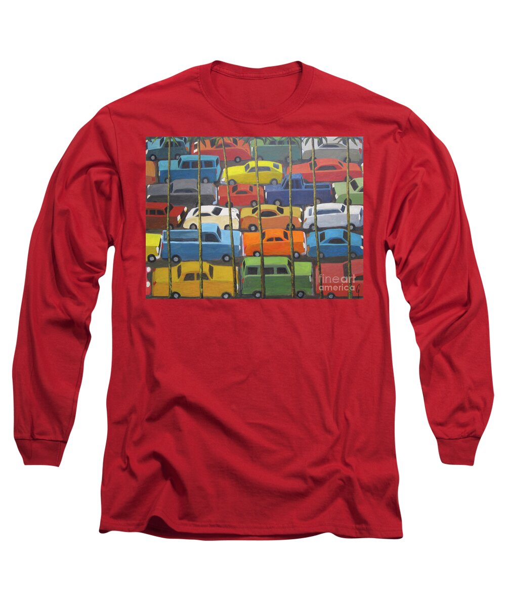 Cars Long Sleeve T-Shirt featuring the painting Back and Forth by Glenn Quist