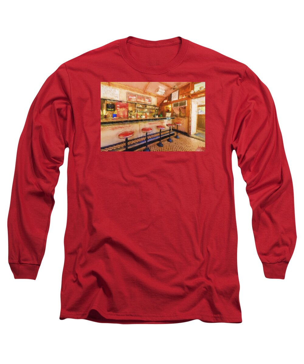 Miss Bellows Falls Diner Long Sleeve T-Shirt featuring the photograph Bellows Falls Diner by Tom Singleton