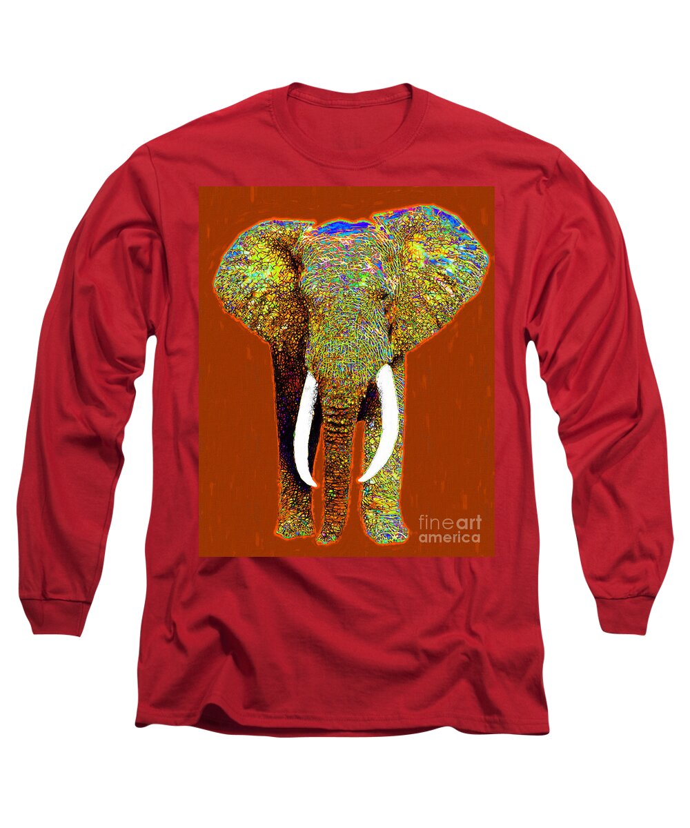 Elephant Long Sleeve T-Shirt featuring the photograph Big Elephant 20130201p20 by Wingsdomain Art and Photography