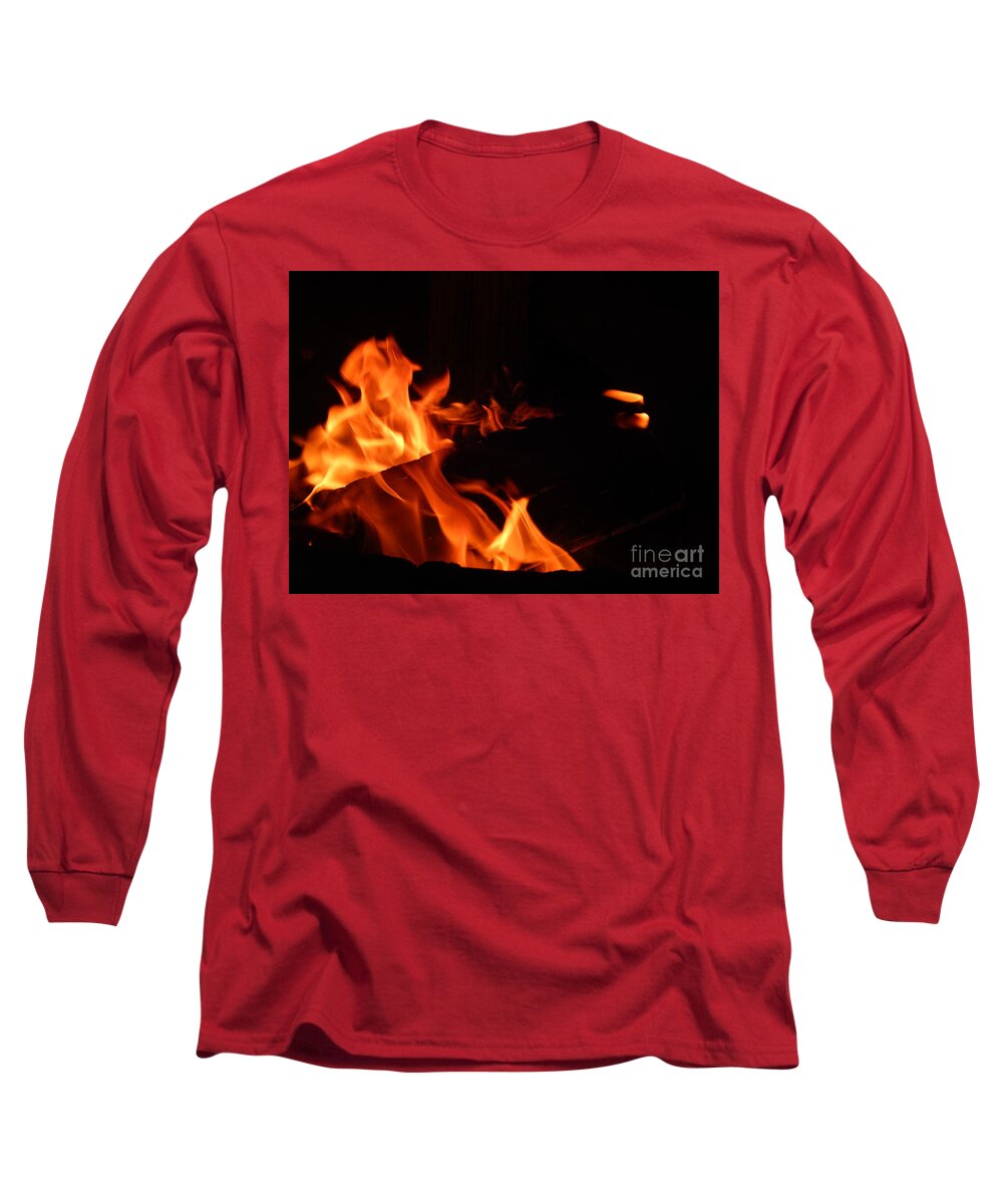 Photography Long Sleeve T-Shirt featuring the photograph Camp Fire by Chris Tarpening