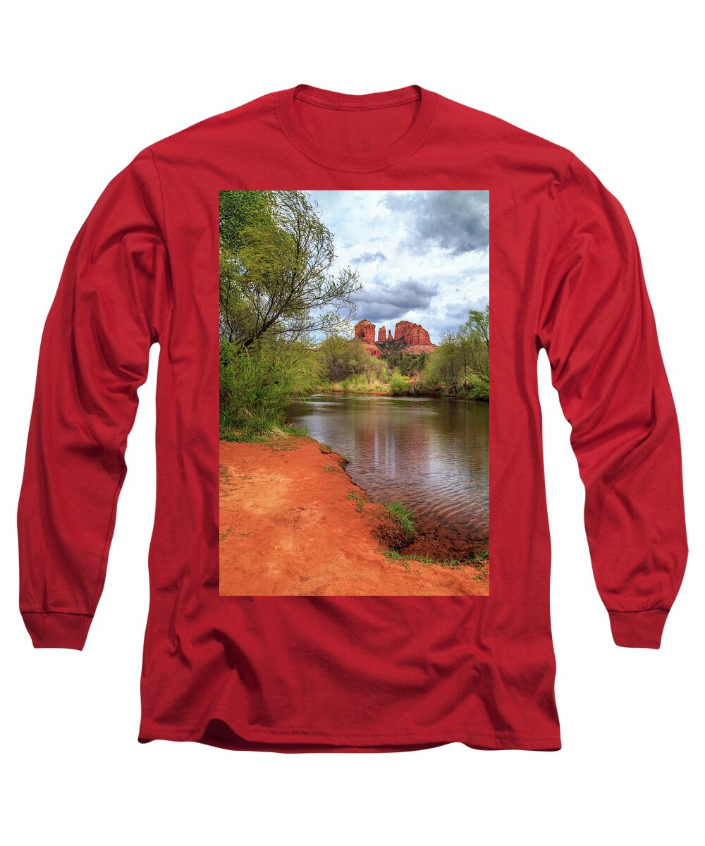 Cathedral Rock Long Sleeve T-Shirt featuring the photograph Cathedral Rock From Oak Creek by James Eddy