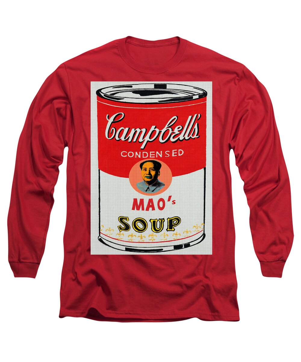 Campbell's Long Sleeve T-Shirt featuring the mixed media Chairman Mao's Soup by Charlie Ross
