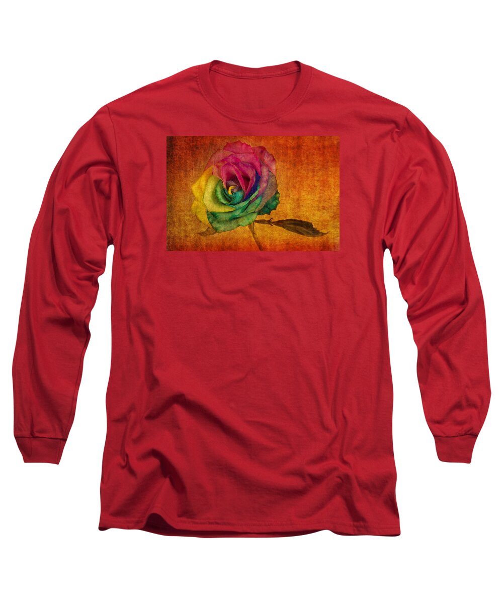 Rainbow Rose Long Sleeve T-Shirt featuring the photograph Chasing Rainbows by Marina Kojukhova
